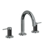 California Faucets D Street 8" Llave de Lavabo de 3 Orificios para Cubierta, con Dos Manerales - Palanca Redonda - Níquel Negro