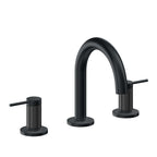 California Faucets D Street 8" Llave de Lavabo de 3 Orificios para Cubierta, con Dos Manerales - Palanca Redonda - Carbón