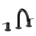 California Faucets D Street 8" Llave de Lavabo de 3 Orificios para Cubierta, con Dos Manerales - Palanca Redonda - Negro Mate