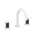 California Faucets D Street 8" Llave de Lavabo de 3 Orificios para Cubierta, con Dos Manerales - Palanca Redonda - Blanco Mate