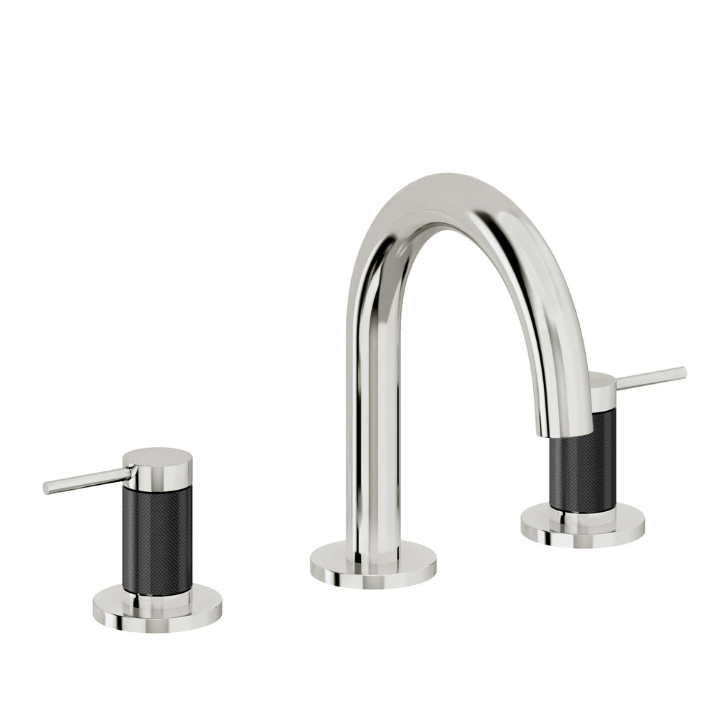 California Faucets D Street 8" Llave de Lavabo de 3 Orificios para Cubierta, con Dos Manerales - Palanca Redonda - Cromo Pulido