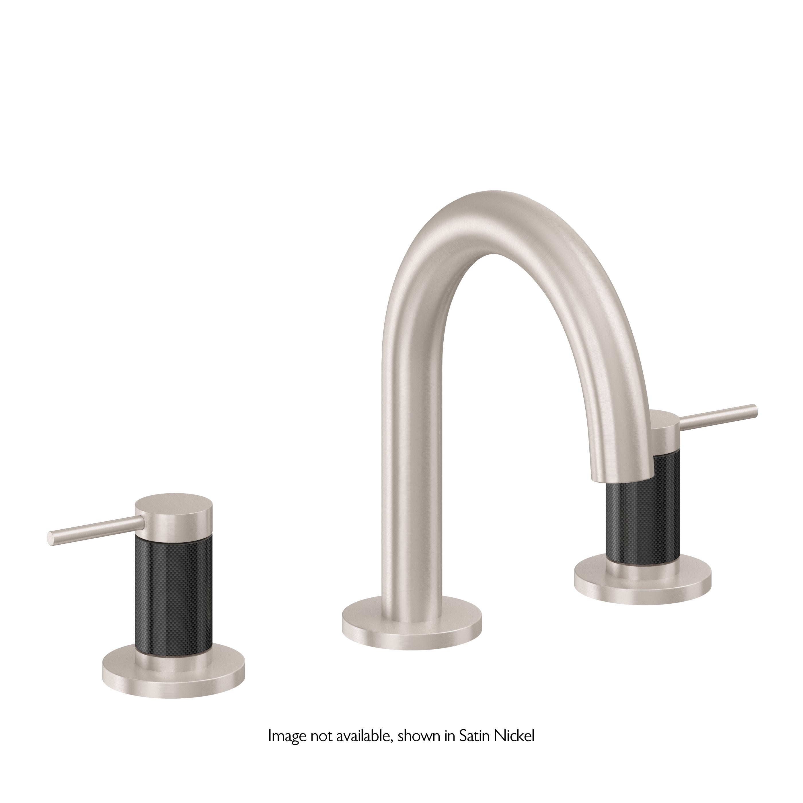 California Faucets D Street 8" Llave de Lavabo de 3 Orificios para Cubierta, con Dos Manerales - Palanca Redonda - Blanco Brillante