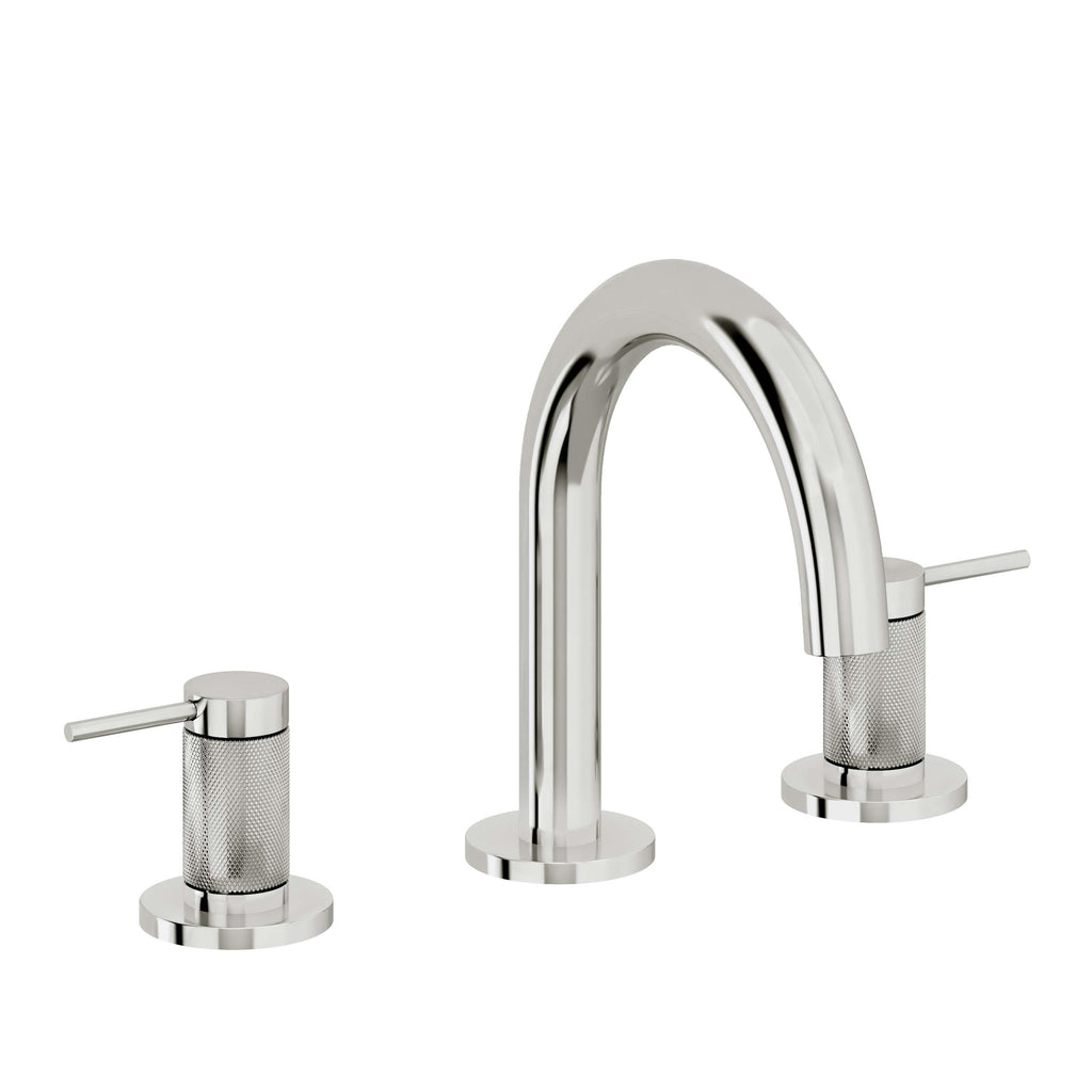 California Faucets D Street 8" Llave de Lavabo de 3 Orificios para Cubierta, con Dos Manerales - Palanca Redonda - Cromo Pulido