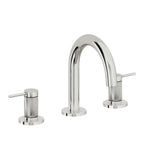 California Faucets D Street 8" Llave de Lavabo de 3 Orificios para Cubierta, con Dos Manerales - Palanca Redonda - Cromo Pulido