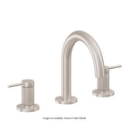 California Faucets D Street 8" Llave de Lavabo de 3 Orificios para Cubierta, con Dos Manerales - Palanca Redonda - Blanco Brillante