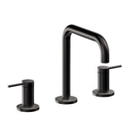 California Faucets D Street 8" Llave de Lavabo de 3 Orificios para Cubierta, con Dos Manerales - Palanca Redonda - Negro Mate