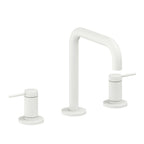 California Faucets D Street 8" Llave de Lavabo de 3 Orificios para Cubierta, con Dos Manerales - Palanca Redonda - Blanco Mate