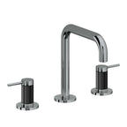 California Faucets D Street 8" Llave de Lavabo de 3 Orificios para Cubierta, con Dos Manerales - Palanca Redonda - Níquel Negro