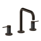 California Faucets D Street 8" Llave de Lavabo de 3 Orificios para Cubierta, con Dos Manerales - Palanca Redonda - Bronce Bella Terra