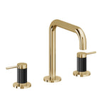 California Faucets D Street 8" Llave de Lavabo de 3 Orificios para Cubierta, con Dos Manerales - Palanca Redonda - Oro Francés