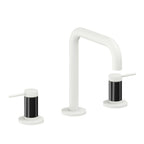 California Faucets D Street 8" Llave de Lavabo de 3 Orificios para Cubierta, con Dos Manerales - Palanca Redonda - Blanco Mate