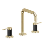 California Faucets D Street 8" Llave de Lavabo de 3 Orificios para Cubierta, con Dos Manerales - Palanca Redonda - Latón Pulido