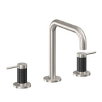 California Faucets D Street 8" Llave de Lavabo de 3 Orificios para Cubierta, con Dos Manerales - Palanca Redonda - Acero Inoxidable Ultra