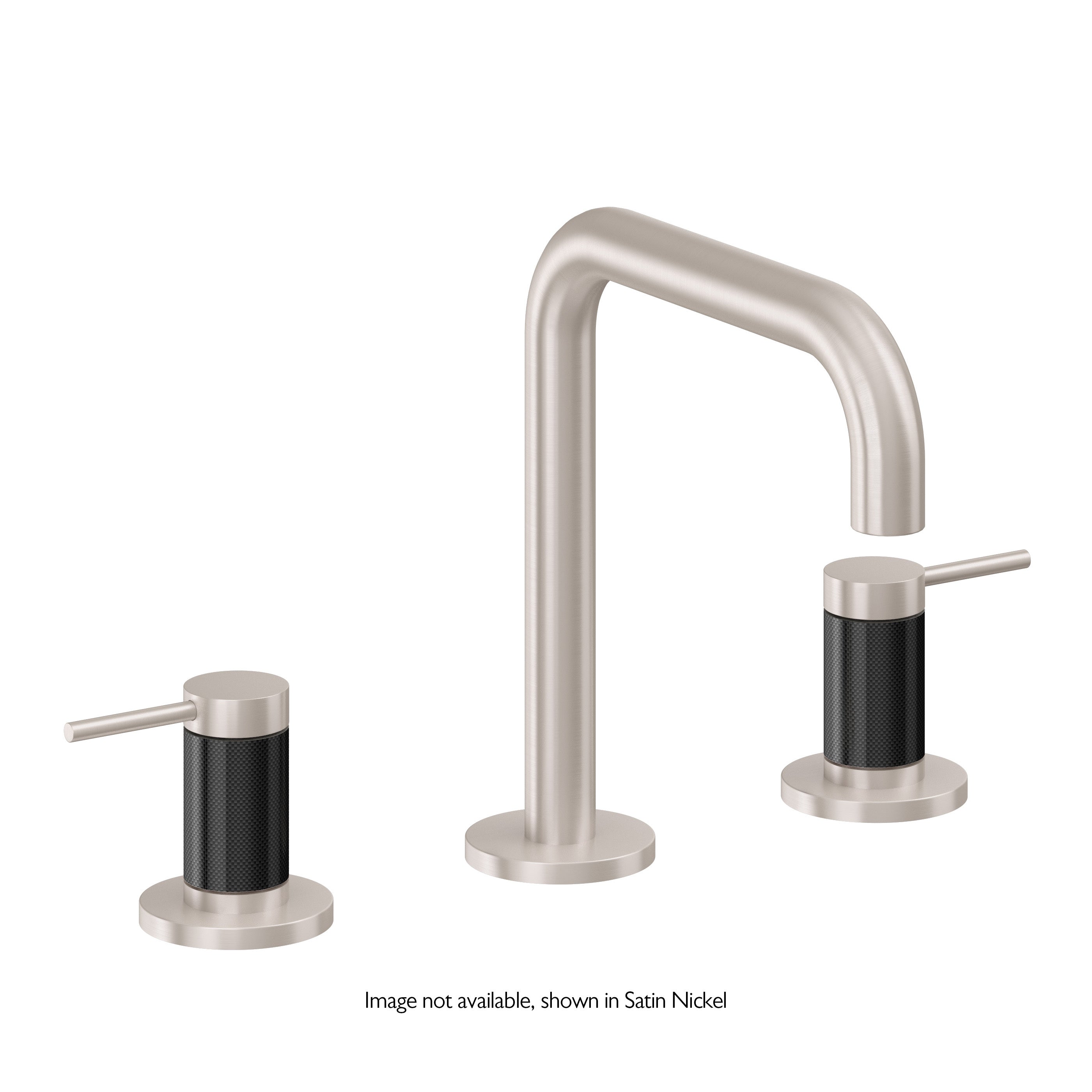 California Faucets D Street 8" Llave de Lavabo de 3 Orificios para Cubierta, con Dos Manerales - Palanca Redonda - Blanco Brillante