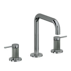 California Faucets D Street 8" Llave de Lavabo de 3 Orificios para Cubierta, con Dos Manerales - Palanca Redonda - Níquel Negro