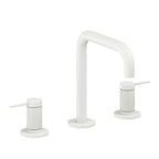 California Faucets D Street 8" Llave de Lavabo de 3 Orificios para Cubierta, con Dos Manerales - Palanca Redonda - Blanco Mate