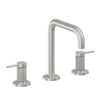 California Faucets D Street 8" Llave de Lavabo de 3 Orificios para Cubierta, con Dos Manerales - Palanca Redonda - Cromo Satinado