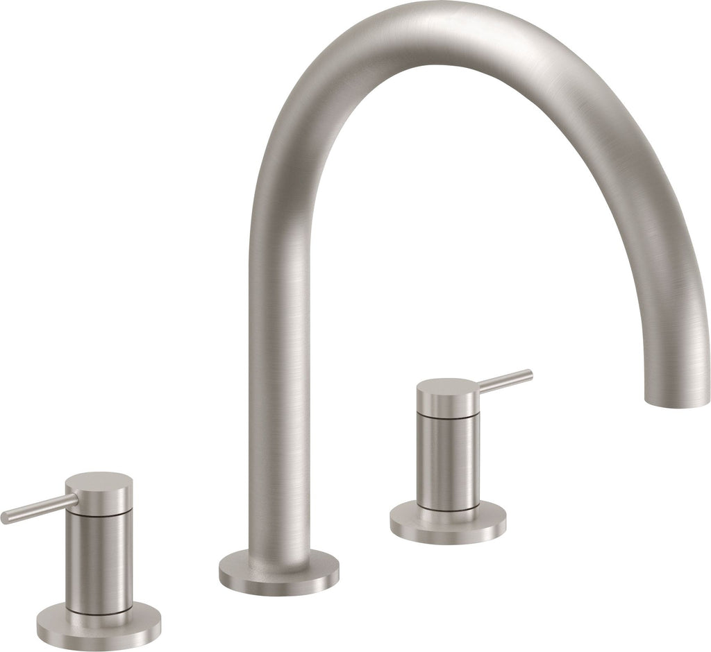 California Faucets D Street Juego Completo para Tina Romana - Palanca Redonda - Níquel Satinado