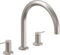 California Faucets D Street Juego Completo para Tina Romana - Palanca Redonda - Níquel Satinado