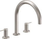 California Faucets D Street Juego Completo para Tina Romana - Palanca Redonda - Níquel Satinado