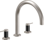 California Faucets D Street Juego Completo para Tina Romana - Palanca Redonda - Níquel Satinado