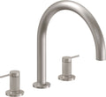 California Faucets D Street Juego Completo para Tina Romana - Palanca Redonda - Níquel Satinado