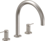 California Faucets D Street Juego Completo para Tina Romana - Palanca Redonda - Níquel Satinado
