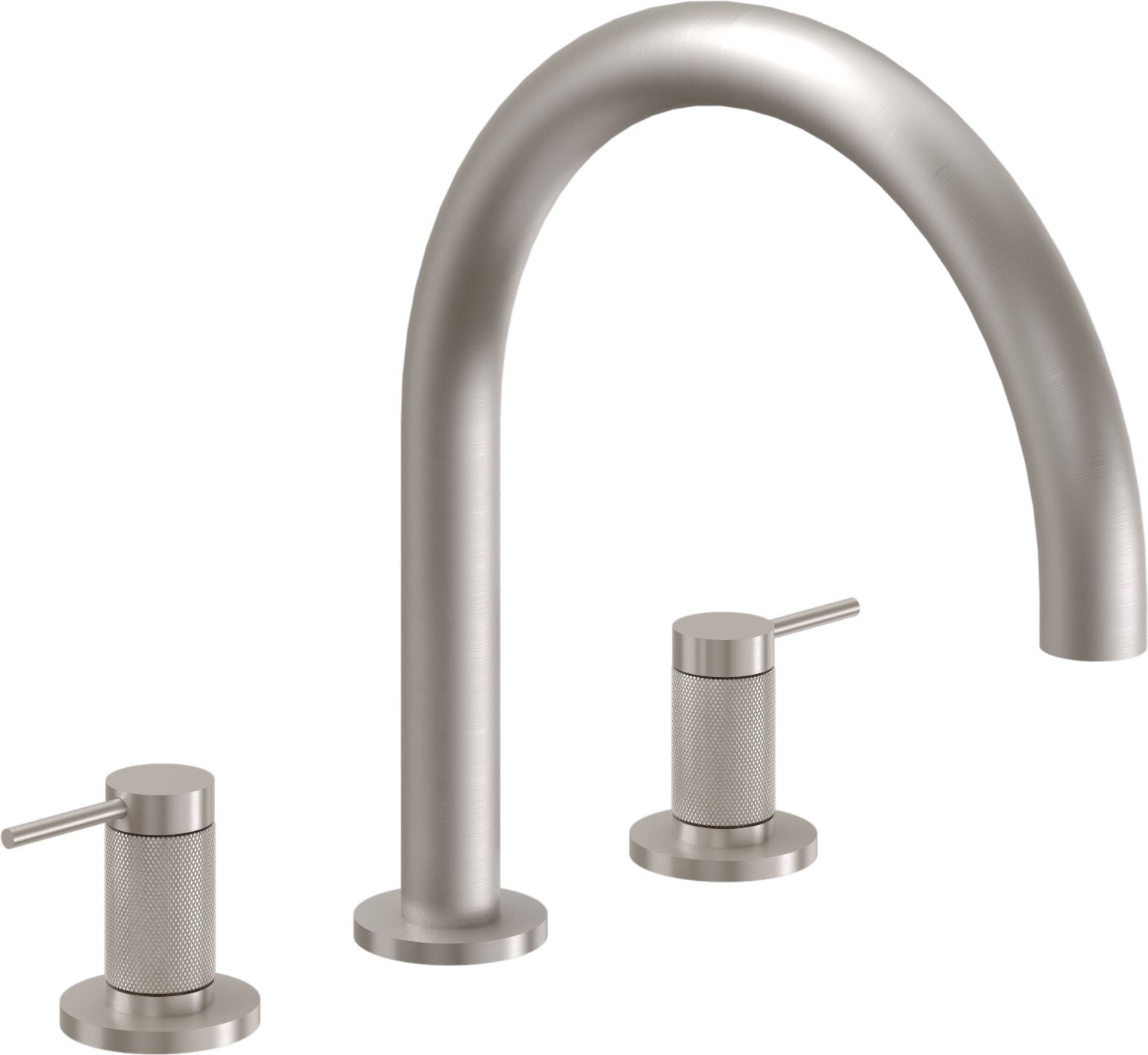 California Faucets D Street Juego Completo para Tina Romana - Palanca Redonda - Níquel Satinado