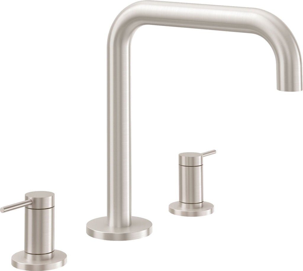 California Faucets D Street Juego Completo para Tina Romana - Palanca Redonda - Níquel Satinado