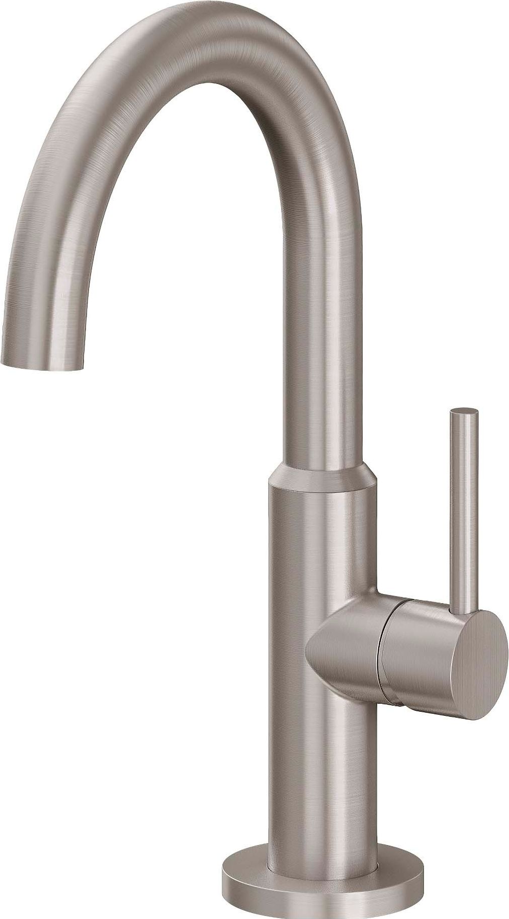 California Faucets Miramar Llave de Lavabo/Bar/Preparación de un Orificio - Surtidor Alto (Manija de Cruz) - Níquel Satinado