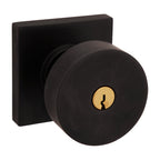 Baldwin Hardware Juego de Entrada con Llave 5250 — Perilla Minneapolis con Roseta Cuadrada — Bronce aceitado