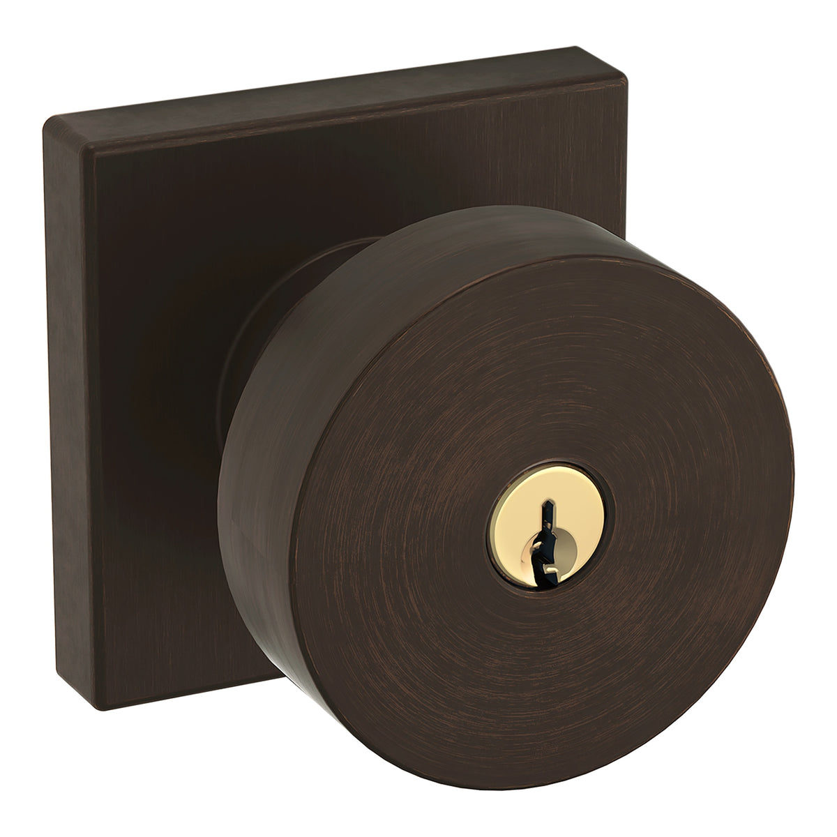 Baldwin Hardware Juego de Entrada con Llave 5250 — Perilla Minneapolis con Roseta Cuadrada — Bronce veneciano