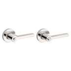 Baldwin Hardware Juego de Entrada con Llave 5260 — Manija Square con Roseta Redonda — Níquel pulido Lifetime