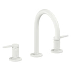 California Faucets D Street 8" Llave de Lavabo de 3 Orificios para Cubierta, con Dos Manerales - Palanca Plana - Blanco Mate