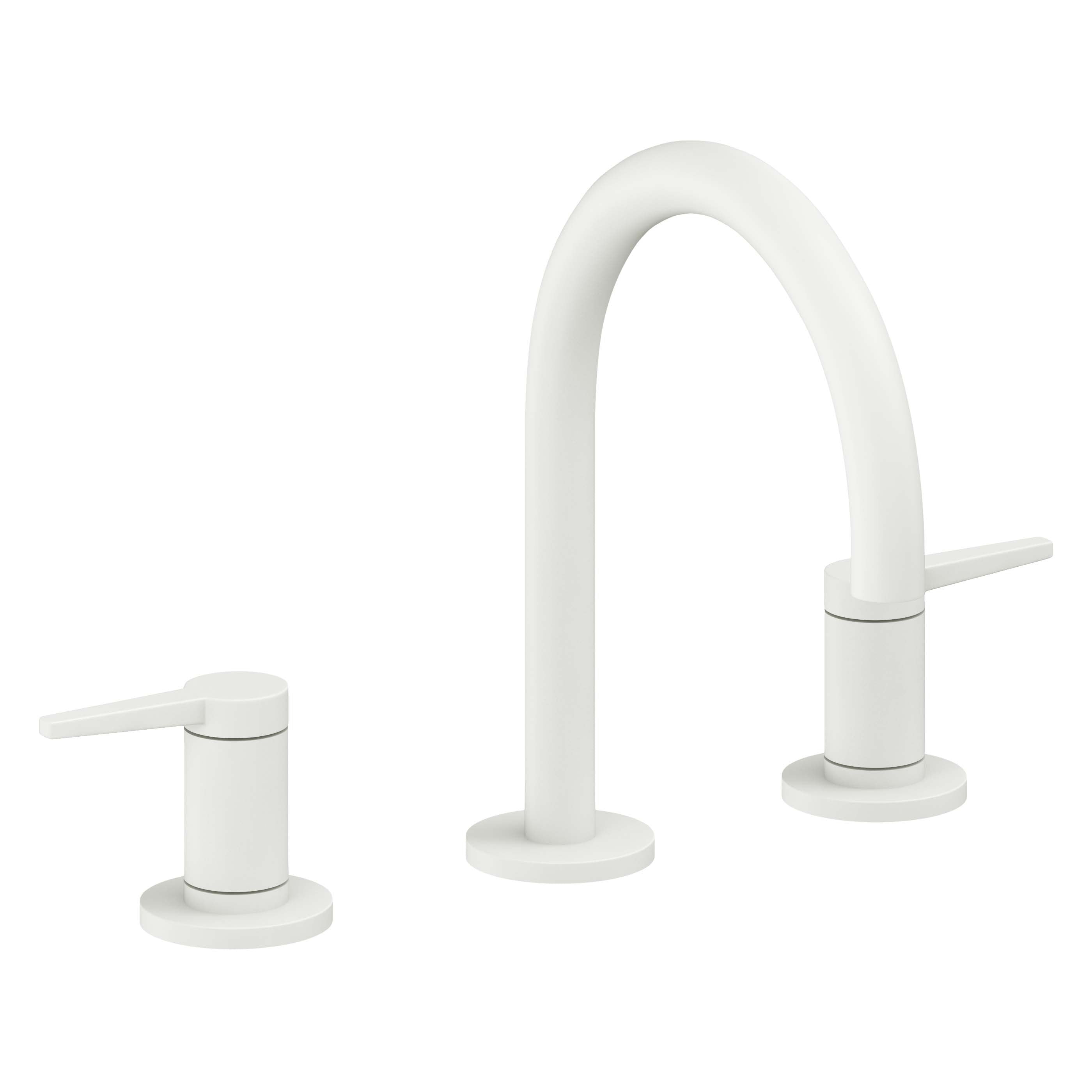 California Faucets D Street 8" Llave de Lavabo de 3 Orificios para Cubierta, con Dos Manerales - Palanca Plana - Blanco Mate