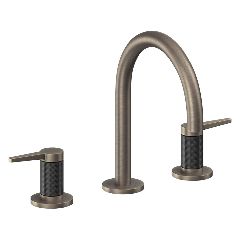 California Faucets D Street 8" Llave de Lavabo de 3 Orificios para Cubierta, con Dos Manerales - Palanca Plana - Níquel Antiguo Mate