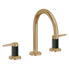 California Faucets D Street 8" Llave de Lavabo de 3 Orificios para Cubierta, con Dos Manerales - Palanca Plana - Latón Bruñido