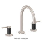 California Faucets D Street 8" Llave de Lavabo de 3 Orificios para Cubierta, con Dos Manerales - Palanca Plana - Negro Brillante