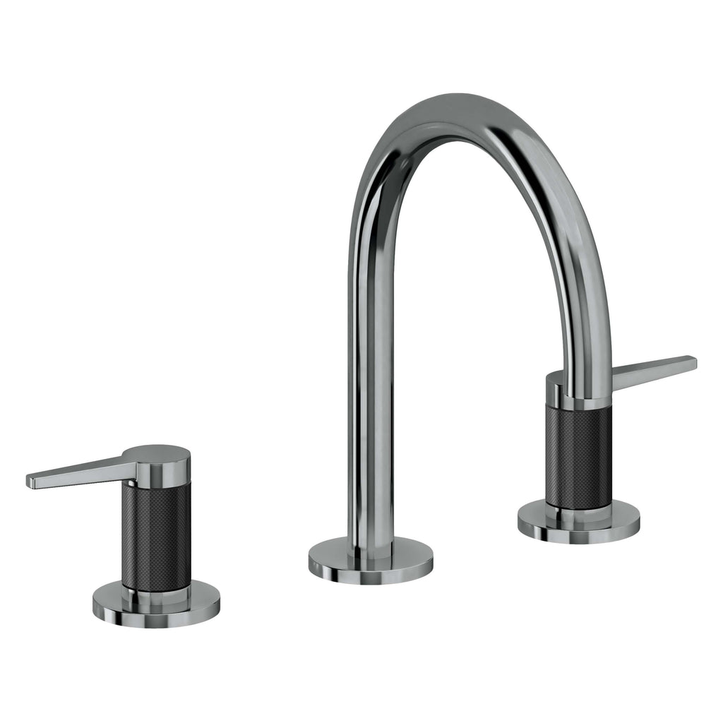California Faucets D Street 8" Llave de Lavabo de 3 Orificios para Cubierta, con Dos Manerales - Palanca Plana - Níquel Negro