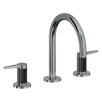 California Faucets D Street 8" Llave de Lavabo de 3 Orificios para Cubierta, con Dos Manerales - Palanca Plana - Níquel Negro