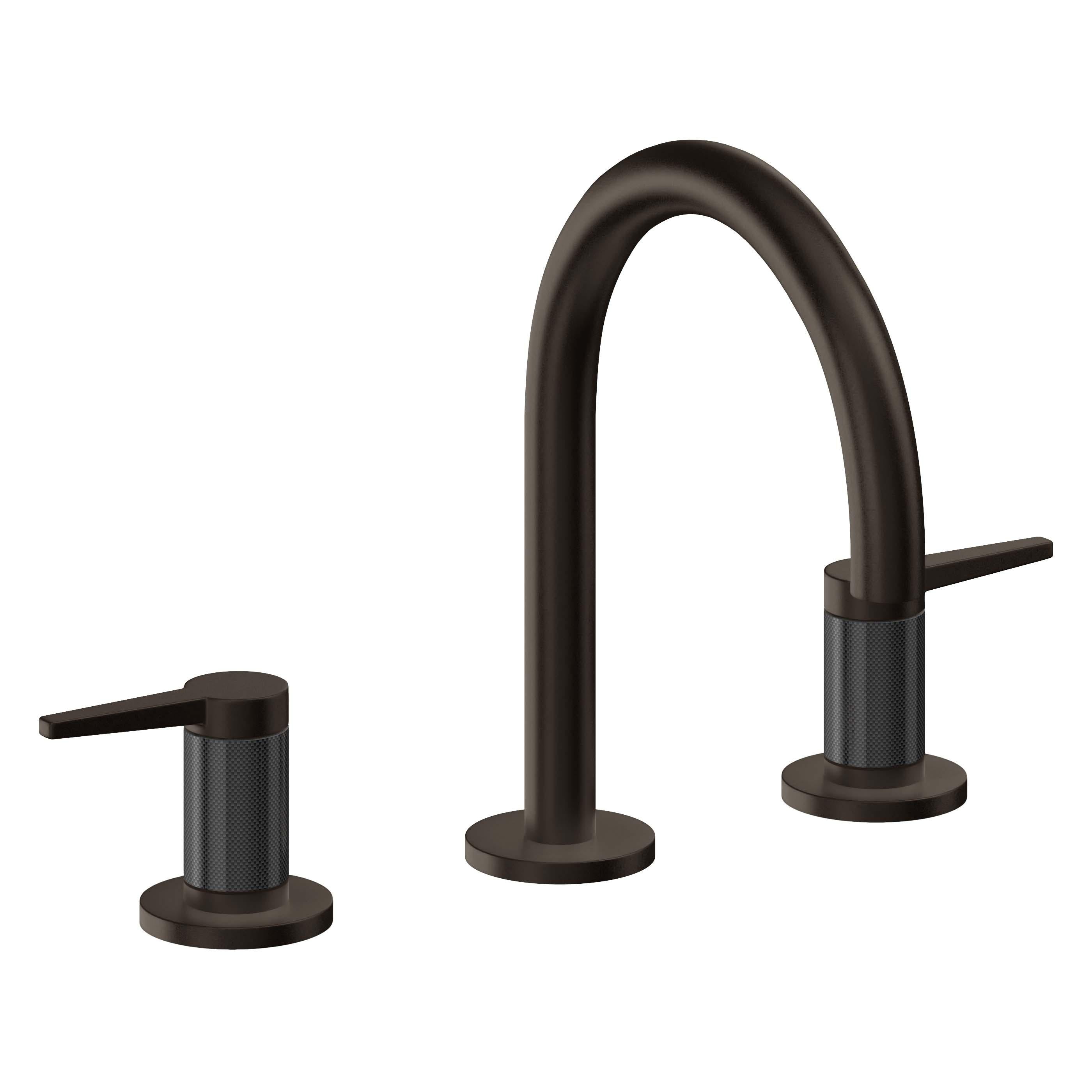 California Faucets D Street 8" Llave de Lavabo de 3 Orificios para Cubierta, con Dos Manerales - Palanca Plana - Bronce Bella Terra