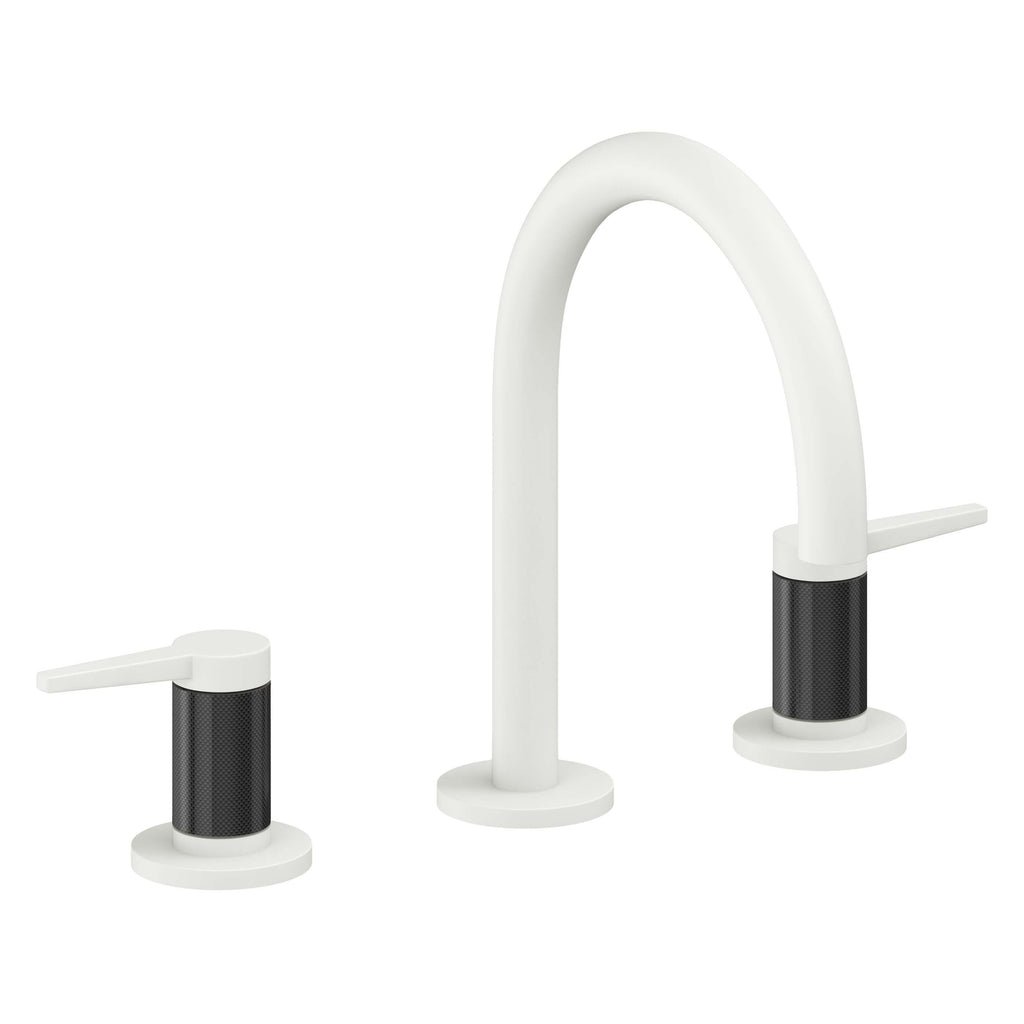 California Faucets D Street 8" Llave de Lavabo de 3 Orificios para Cubierta, con Dos Manerales - Palanca Plana - Blanco Mate