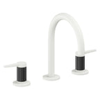 California Faucets D Street 8" Llave de Lavabo de 3 Orificios para Cubierta, con Dos Manerales - Palanca Plana - Blanco Mate
