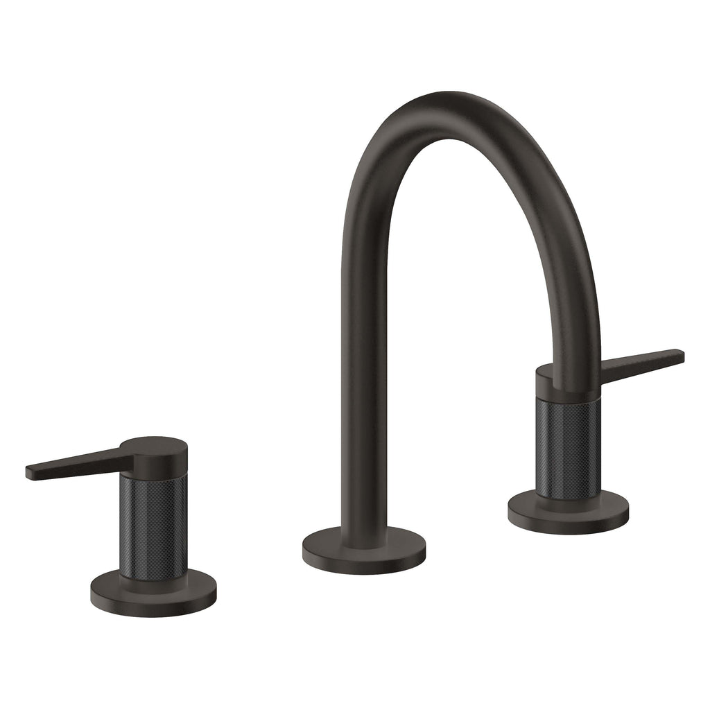 California Faucets D Street 8" Llave de Lavabo de 3 Orificios para Cubierta, con Dos Manerales - Palanca Plana - Bronce Oscuro