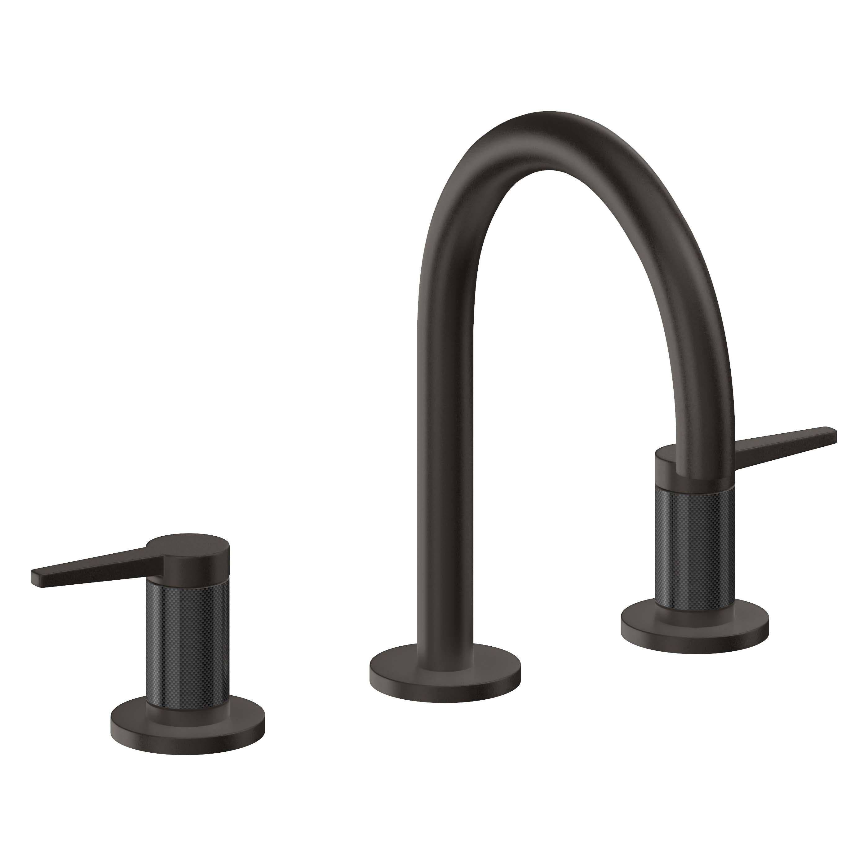 California Faucets D Street 8" Llave de Lavabo de 3 Orificios para Cubierta, con Dos Manerales - Palanca Plana - Bronce Oscuro