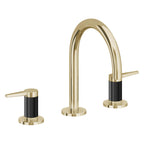 California Faucets D Street 8" Llave de Lavabo de 3 Orificios para Cubierta, con Dos Manerales - Palanca Plana - Latón Pulido