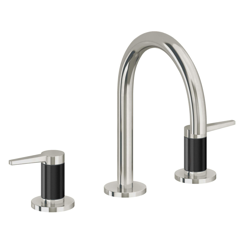 California Faucets D Street 8" Llave de Lavabo de 3 Orificios para Cubierta, con Dos Manerales - Palanca Plana - Níquel Pulido