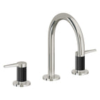 California Faucets D Street 8" Llave de Lavabo de 3 Orificios para Cubierta, con Dos Manerales - Palanca Plana - Níquel Pulido