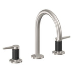 California Faucets D Street 8" Llave de Lavabo de 3 Orificios para Cubierta, con Dos Manerales - Palanca Plana - Acero Inoxidable Ultra