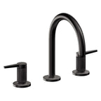 California Faucets D Street 8" Llave de Lavabo de 3 Orificios para Cubierta, con Dos Manerales - Palanca Plana - Negro Mate